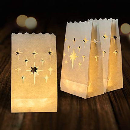 50PCS White Luminary Candle Bags for Wedding Halloween, Christmas