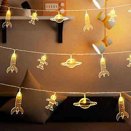 LED String Light Astronaut Spaceship for Kids Birthday Party and Room Decorations